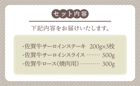 佐賀牛 プレミアム霜降りセット黒毛和牛 ステーキ スライス 焼肉[HBH071]