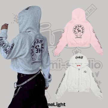 ☆LimeLight☆ EIMI 哥德風 字母 印花 短版 連帽外套 棉質 廣州連線 EIM-001