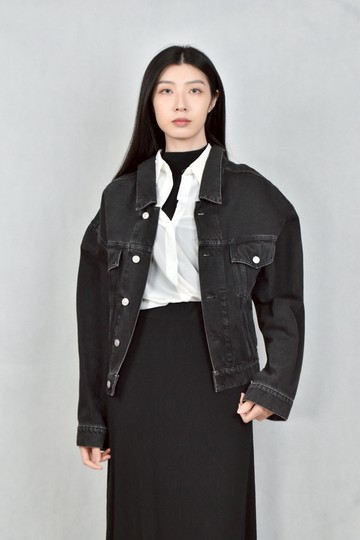 (M) balenciaga黑色牛仔外套