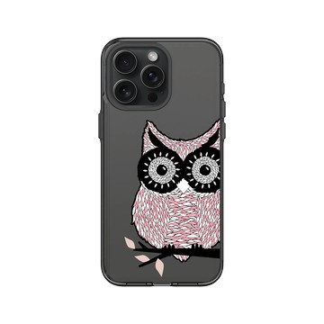 iPhone 15 Pro Max Clear 酷墨灰 - 花生騷 WasangShow - 貓頭鷹(紅)