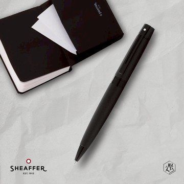 客製化刻字【SHEAFFER】300系列霧黑原子筆+A6筆記本禮盒(原廠正貨)
