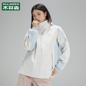 木林森沖鋒衣外套女士三合一秋冬季新款加絨加厚戶外休閑百搭夾克