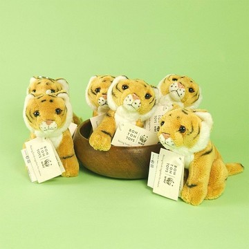 24H出貨 BON TON TOYS x WWF 老虎填充鑰匙圈-咖啡 10cm