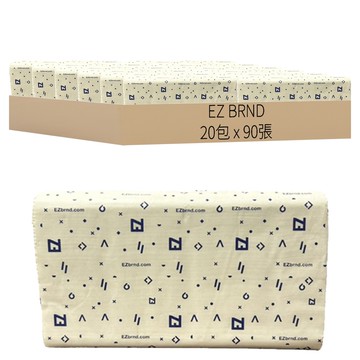 EZ BRND 小五折雙層廚房紙巾擦手紙  90入  20包