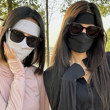 防曬面罩女遮全臉防紫外線遮陽臉罩夏薄款冰絲顯臉小臉基尼面紗