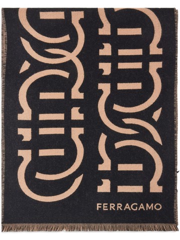 Ferragamo - Giancini-jacquard wool scarf - men - Wool - One Size - Black
