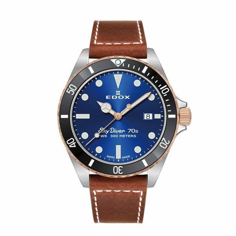 ノベルティプレゼント】EDOX エドックスSKYDIVER 70s DATE スカイダイバー デイト 53017-357RNC-BUI |  LINEショッピング