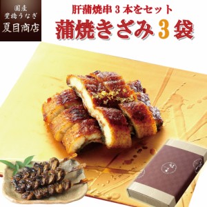 うなぎ 国産 贈り物用 蒲焼 きざみ 50-60g×3袋と肝蒲焼き串×3本 少量3人前 送料無料 豊橋うなぎ お歳暮 クリスマス ギフト プレゼント