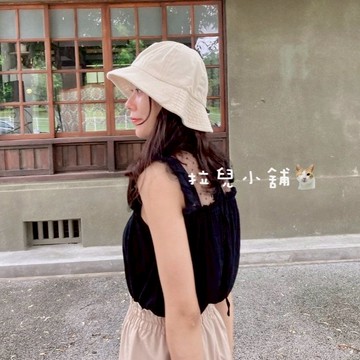 「拉兒小舖」台灣現貨  漁夫帽 圓頂 遮臉 漁夫帽 防曬漁夫帽 遮陽帽 太陽帽 牛仔帽 無印風