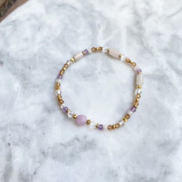 名畫系列【阿爾盛開的果樹園】梵谷 / 天然水晶手鍊