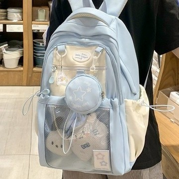 書包韓版初高中生高品質大容量輕便百搭痛包女可愛撞色學院風揹包