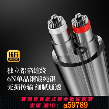 【台灣公司 可打統編】發燒喇叭線單晶銅鍍銀纏繞屏蔽HiFi香蕉頭Y插主音箱線功放膽機線