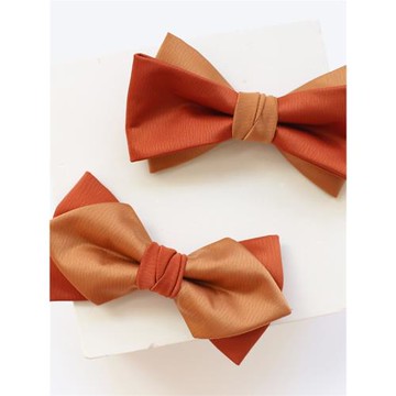 17Century橘色棕色領結煲呔蝴蝶結婚禮新郎復古襯衫伴郎年會商務