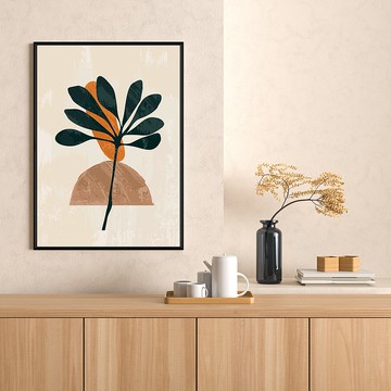 幾何 • 小土堆 - 大地色/玄關/臥房裝飾/黃色/藍色/方塊/掛畫