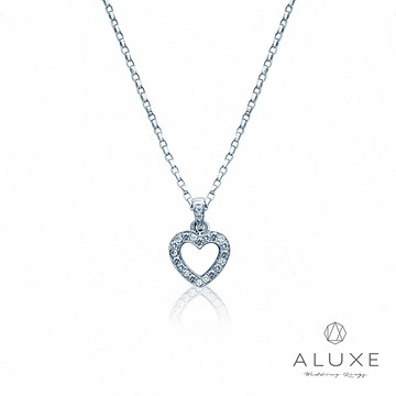 【ALUXE 亞立詩鑽石】Petite系列 The Heart白K金美鑽項鍊
