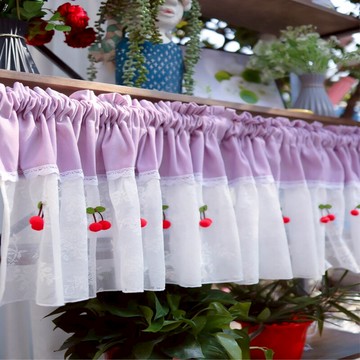 超仙臥室小窗戶半截紗簾女生宿舍裝飾簾頭柜子短簾魔術貼門簾半簾