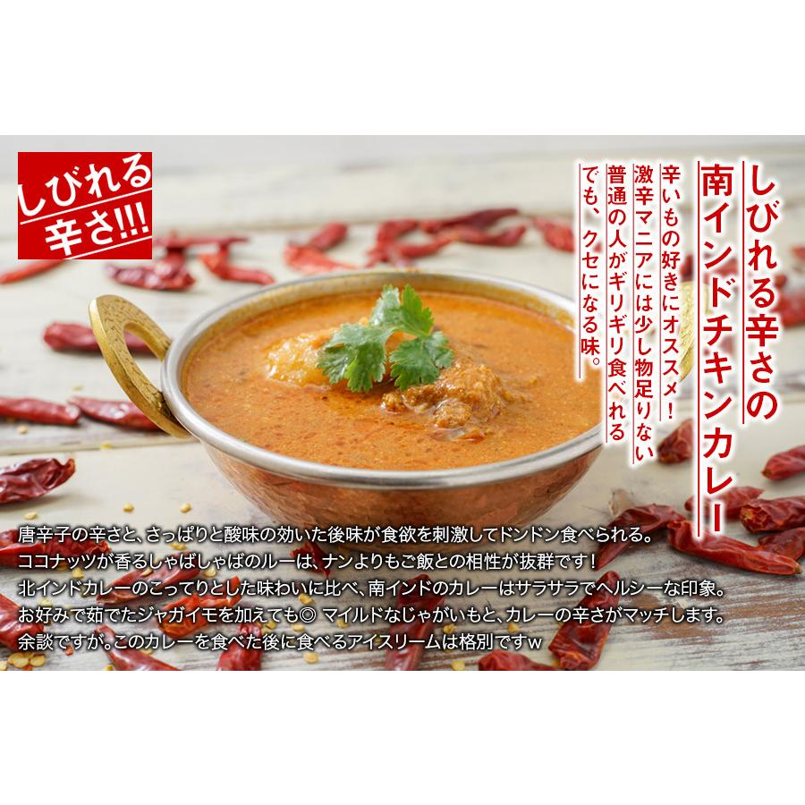 カレー しびれる辛さの南インドチキンカレー (1600g) 大盛り6食分 送料無料