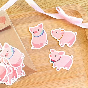 小豬盒裝貼紙 24 枚入 | 小豬 動物 拼貼 手帳裝飾 包裝 禮物 贈品