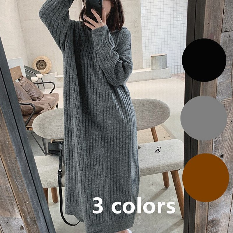 ワンピース レディース 秋冬 長袖 ニット ワンピース 40代 マキシワンピース 韓国風 通販 Lineポイント最大0 5 Get Lineショッピング