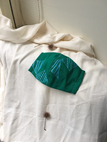 綠之旗刺繡立體兩用口罩or口罩套-日本製二紗(附耳繩)