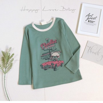 美式兜風帥熊Q棉長袖上衣 秋冬童裝 男童上衣 男童長袖 男童棉T 男童T恤 長袖上衣 秋冬上衣