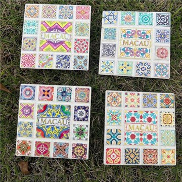 澳門花磚杯墊特色旅游紀念品