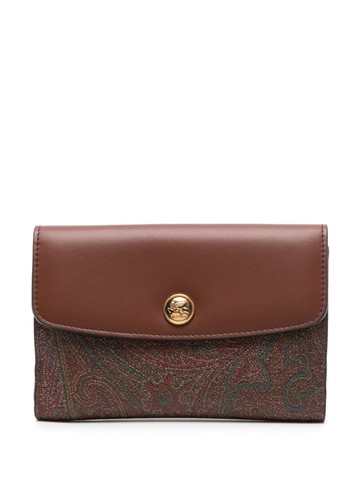 ETRO - paisley-print leather wallet - women - Calf Leather/Cotton/Polyester/Nylon - One Size - Brown