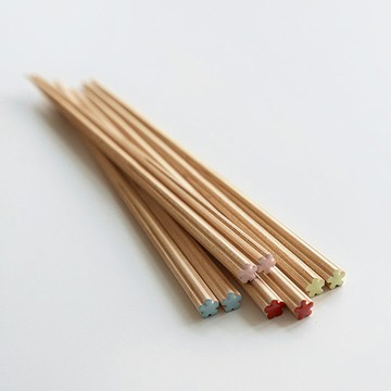 天然楓木花朵造型止滑筷-5雙-多色可選 櫻花粉