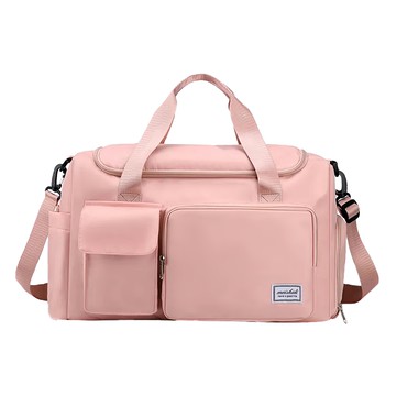 拚色防潑水大容量時尚手提旅行袋 粉色  50 x 23 x 27cm  1個