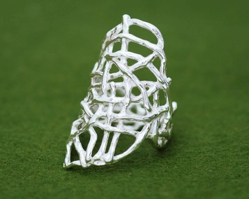 網眼戒指 - 圖案戒指 - 個性戒指 - 有機設計 - 防過敏