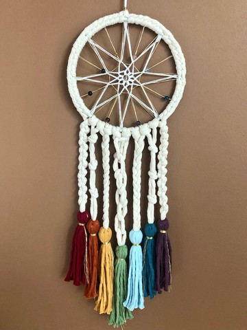 客製化禮物【Sweet Dreams】脈輪水晶捕夢網 彩虹