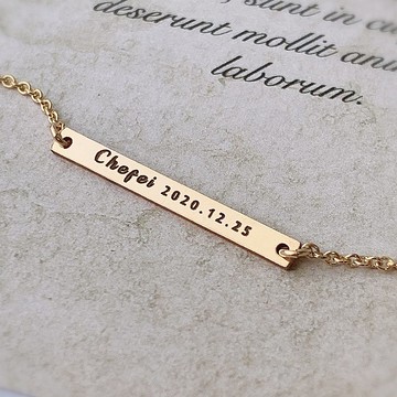 【14Kgf不褪色】客製化 刻字手鍊 客製化 不過敏