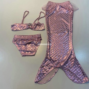 外貿兒童美人魚造型游泳衣女童超仙人魚尾巴溫泉泳衣泳褲套裝泳裝