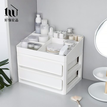 【好物良品】日本桌面抽屜式收納盒 文具收納箱 化妝品收納盒（三層：二層抽屜＋一層分類蓋）