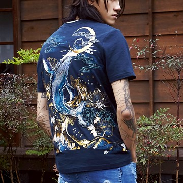 BIG TRAIN 藍鯨乗波竹節棉T B80790-57&80