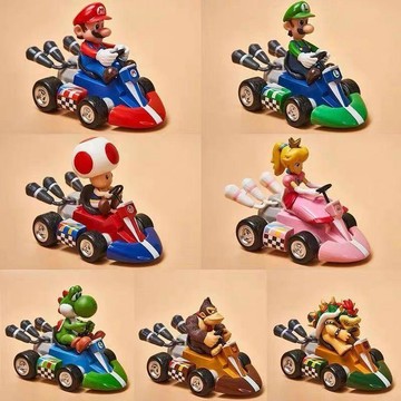 【小悅居】Super Mario超級瑪麗馬里奧賽車磨菇仔回力車手辦模型玩偶玩具網紅同款、熱門單品 人氣好物
