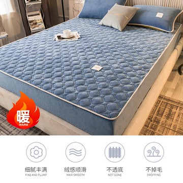 南極人2021年新款床笠單件加厚夾棉床套牛奶絨床罩防滑床墊保護罩