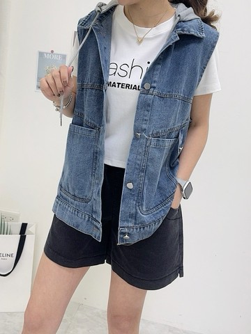 減齡幫手~連帽牛仔背心 ️搶現貨️