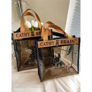 手提化妝包女大容量洗漱包海邊沙灘包PVC果凍包防水游泳新款夏天