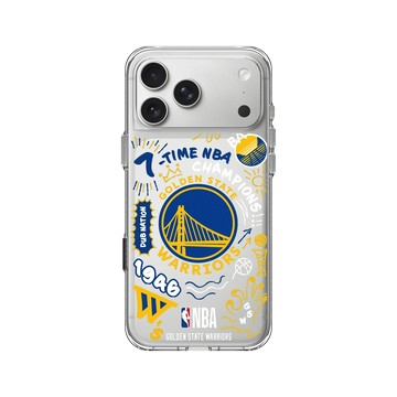 iPhone 17 Pro Max Clear Case（相機按鈕） 透明 - NBA - 塗鴉系列-金州勇士 Golden State Warriors - Graffiti