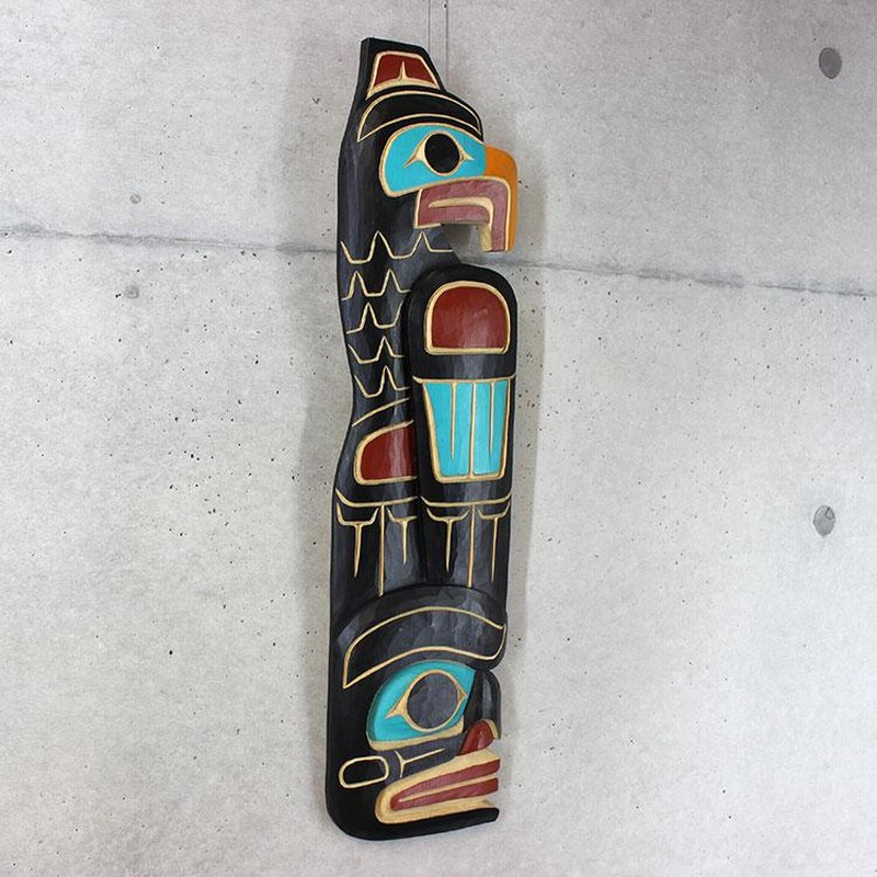 木彫刻 カービング タペストリー 壁掛け トーテムポールカナダ 先住民