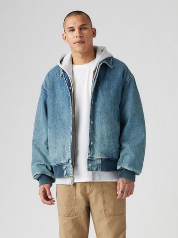 男款 鋪棉丹寧牛仔飛行夾克 熱賣單品