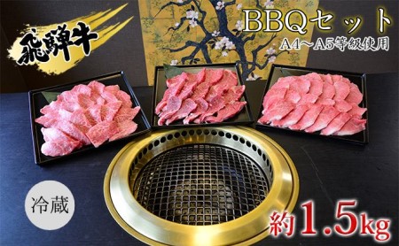 飛騨牛　BBQセット　約1.5kg　A4～A5等級使用