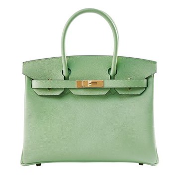 HERMES愛馬仕 Birkin 30CM Togo Y刻 柏金包 金釦(酪梨綠)