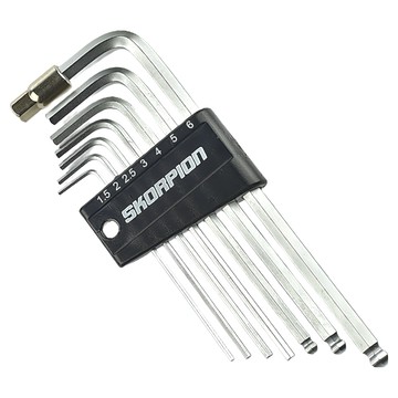 SKORPION 蠍牌 專業L形六角板手 攜帶式自行車工具組  1.5/2/2.5/3/4/5/6mm  1組