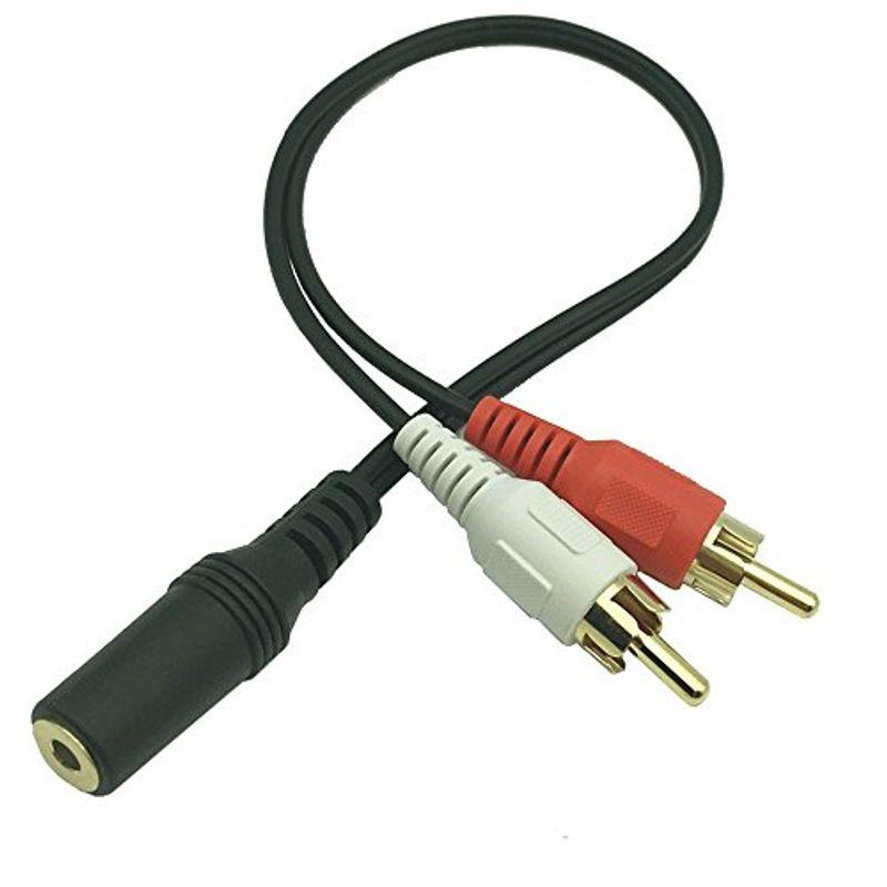 業界No.1 オーディオ分配ケーブル 3.5mmステレオ メス とRCA オス ×2 0.2m