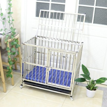 {限時優惠}不銹鋼狗籠子小中型大型犬帶廁所家用室內外 狗籠 加粗寵物籠