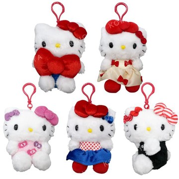 小禮堂 Sanrio 三麗鷗 Hello Kitty 絨毛玩偶吊飾 (蝴蝶結款)