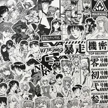 🤖免運🤖 新世紀福音戰士周邊 明日香【 防水不留膠 】新世紀福音戰士EVA明日香周邊黑白漫畫人物貼紙