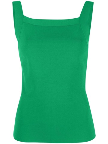P.A.R.O.S.H. - square-neck detail top - women - Viscose/Polyamide - M - Green